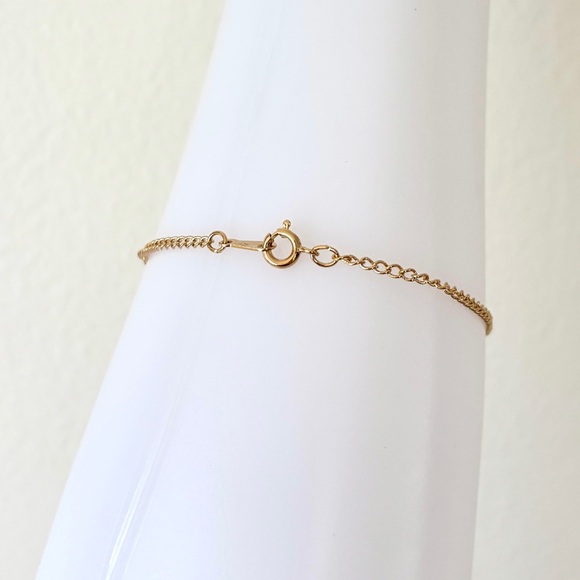 1980s Avon sentimental accent golden chain bracelet with heart and faux pearl - Picture 4 of 15